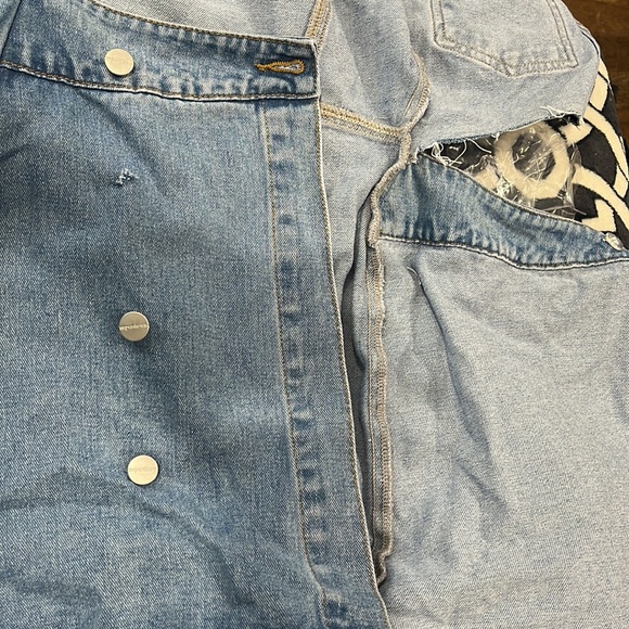 Revolve Superdown Mika Button Up Denim Dress XS Jean Cutout Disco Cowgirl NEW - Picture 6 of 9